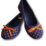 Women’s Colors on Campus Ballerina Flats Polka Dot Navy Blue Orange