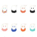 iWenSheng Women Fashion Bib Bubble Statement Necklace and Drop Earrings Sets 6 Colors