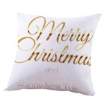 Merry Christmas Pillow Case, Keepfit Santa Claus, Sleigh Bells, Snowmen and Reindeer Pillow Sofa Cushion Cover Home Gifts (G)