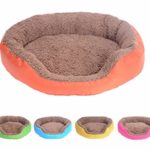 Washable Puppy Pet Dog & Cat Colorful Mattress Bed Mat House for Dog Accessories Breathable Dog House Orange Color (M)