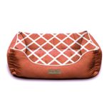 Plush Soft Pet Bed, Dog Bed, Cat Bed, Made of Microfiber That Is Soft and Comfortable, Cleaning Is Easy, 100% Machine Washable, Large, 20″ X 28″ X 8″, Diamond Design, Orange Color