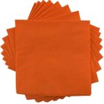 JAM Paper Small Beverage Napkins – 5″ x 5″ – Orange – 50/Pack