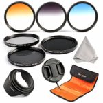 52mm filter set, K&F Concept 52mm 6pcs Professional Lens Filter Kit Neutral Density Filters Set (ND2 ND4 ND8) + Slim Graduated Color Filter Set (Blue Orange Gray) For Nikon DSLR Cameras Lens