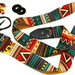 Vintage Aztec Colors Guitar Strap Bundle Includes 2 Strap Locks & 2 Unique Picks. Adjustable Polyester Guitar Strap – Suitable For Bass, Electric & Acoustic Guitars