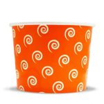 Frozen Dessert Supplies 12 oz Orange Swirls and Twirls Paper Ice Cream Cups – Comes In Many Colors & Sizes! Fast Shipping! 50 Count