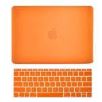 TopCase 2 in 1 – Apple the Macbook 12-Inch 12″ Retina Display Laptop Computer Orange Rubberized Hard Shell Case Cover and Matching Color Keyboard Cover Skin for Model A1534 (Release 2015 )