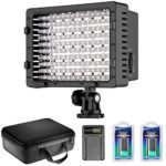 Neewer CN-160 LED Dimmable Ultra High Power Panel Video Light Kit: CN-160 LED Light,(2)2600 mAh Battery, USB Battery Charger and Carrying Case for Canon, Nikon, Pentax, Sony DSLR Cameras,DV Camcorders
