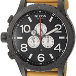 Nixon Men’s ’51-30 Chrono’ Quartz Metal and Leather Watch, Color:Orange (Model: A1242448-00)