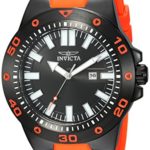 Invicta Men’s ‘Pro Diver’ Quartz Stainless Steel and Polyurethane Casual Watch, Color:Orange (Model: 23514)