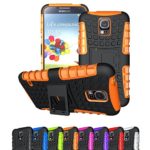 Galaxy S5 Case, Viodolge [Shockproof] Hybrid Tough Rugged Dual Layer Protective Case Cover with Kickstand for Samsung Galaxy S5 (orange)