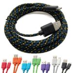 NYKKOLA Universal Micro USB 3Meters 10feets Colorful Fabric Braided Data Cable Micro USB Data Sync Cable Charger Charging Cord For Android Samsung Galaxy S2 S3 S4 Note 2 HTC (1 Black)