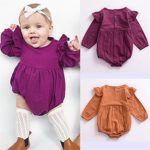 Mother’s Angel Infant Romper Baby Girl Twins Outfit Long Sleeve Ruffle Bodysuit