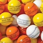 Baseball Gumballs White Orange & Yellow Colors 2 Pounds