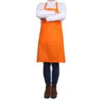 Vinyl Waterproof Apron Lightweight Wide Double Pocket (Sunkissed Orange)