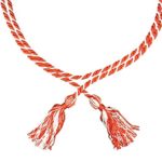 Two-color Braided Honor Graduation Cords (Orange&White-mixed tassel)