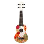 Blueseason Beginner 21 Inch Handmade Colorful Patterns Beginners Soprano Ukulele Satin basswood Instrument with Rainbow Color,Orange