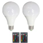 THlighting Dimmable E26 RGB LED Light Bulb Multi-Color Changing 270° Beam Angle 7W 16 Color Choice With Remote Controller 2PACK (7W)