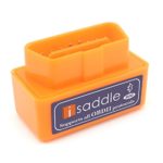 iSaddle Super Mini Bluetooth OBD2 OBDII Scan Tool Check Engine Light & CAN-BUS Auto Diagnostic Tool for Windows & Android Torque (Orange Color, Super Mini)