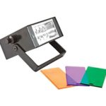 Home Accents Holiday 1.57 in. Strobe LED Light Box with 3 Color Filters – Orange – Purple – Green
