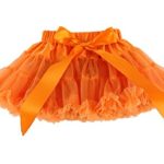 24 Colors Little Baby Girl Tutu Skirt Fluffy Chiffon Pettiskirt Princess Dress (3T-4T, Orange)
