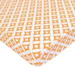 American Baby Company 100% Cotton Percale Fitted Portable/Mini-Crib Sheet, Orange Tweedle Dee Tile