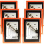 Studio 500, 4 by 6-inch from our Modern Collection, Colorful Sleek Frames (EPF1313) in Various Colors in 6-Pack (Orange/Silver)