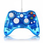 TNP USB Wired Gamepad Controller for PC & XBox 360 (Blue) – Glow Lightning Joystick Joypad Supports Shock Vibration Feedback for PC Windows, Steam OS and Microsoft XBox 360 Slim [Xbox 360] [PC]