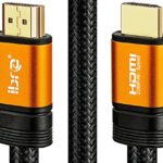 IBRA Orange HDMI Cable 13ft – UHD HDMI 2.0 (4K@60Hz) Ready -18Gbps-28AWG Braided Cord -Gold Plated Connectors – Ethernet,Audio Return -Video 4K 2160p,HD 1080p,3D -Xbox PlayStation PS3 PS4 PC Apple TV