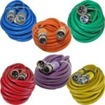 25 Ft Foot Male to Female 3pin XLR Pro Audio Cables 6 Pack Mixed Colors: Blue, Green, Orange, Purple, Red and Yellow