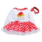 Clearance! Napoo Newborn Baby Girl Romper Podka Dot Tutu Dress+Headband Christmas Outfits Clothes (Red, 3 Months)