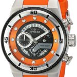 Invicta Men’s ‘S1 Rally’ Quartz Stainless Steel and Silicone Casual Watch, Color:Orange (Model: 24222)