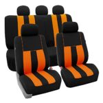 FH GROUP FH-FB036115 Striking Striped Seat Covers Airbag & Split Ready, Orange / Black Color- Fit Most Car, Truck, Suv, or Van