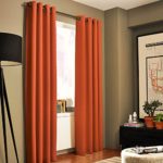 Gorgeous Home *DIFFERENT SOLID COLORS & SIZES* (#72) 1 PANEL SOLID THERMAL FOAM LINED BLACKOUT HEAVY THICK WINDOW CURTAIN DRAPES BRONZE GROMMETS (ORANGE, 84″ LENGTH)