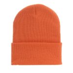 YourStyle Plain Knit Cap Winter Unisex Knit Hat Cuff Beanie (30+ Colors Available) (Orange)