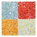 Lovekitty ® 400 pcs 4mm Light blue,Red,Orange,Light Green Mixed Colors AB Jelly Rhinestones Flatback 14-Facet — by lovekitty