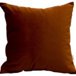 TangDepot Solid Velvet Throw Pillow Cover/Euro Sham/Cushion Sham, Super Luxury Soft Pillow Cases, Many Color & Size options – (24″x24″, Texas Orange)