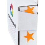3/4″ Orange Star Stickers in Dispenser Box – 1,000 Labels per Box, Permanent Adhesive