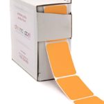 1″ x 1-1/2″ Fluorescent Orange Square Color-Code Labels | Permanent Adhesive, Writable Surface — 250 Stickers/Dispenser Box
