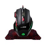 MARVO Gaming Mouse, Fire Key 7 Button USB Ergonomic Wired computer Mouse and Mouse Pad 3-Color LED Light PC computer Mouse For PC/Laptops/Computer Mice, USB MOUSE,M315+G1