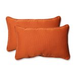 Pillow Perfect Indoor/Outdoor Cinnabar Corded Rectangular Throw Pillow, Burnt Orange, Set of 2