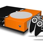 Ripped Colors Black Orange – Decal Style Skin Set fits XBOX One S Console and 2 Controllers (XBOX SYSTEM SOLD SEPARATELY)