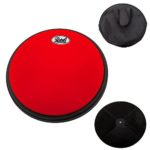 PAITITI 8 Inch Silent Portable Practice Drum Pad Round Shape with Carrying Bag Orange Color