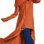 onlypuff Women’s Pullover Hoodie Asymmetric Hem Sweatshirts Tunic Tops For Women Solid Color Dress