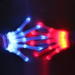 Theefun 12 Color Changing Flashing Skeleton Gloves, Fits both Child and Adult, for Novelty Christmas Gift, Halloween Costume Party Concert, 1 Pair