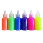 6 Color Glitter Glue Set 20 ml Bottles – NEON Colors – Green, Orange, Pink, Yellow, Blue, and Purple (1 Unit) by Northland Wholesale