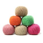 Digiroot Natural Jute Twine Perfect for Gift Packaging, Gardening Applications, Arts and Crafts Project and Home Decorations – Pack of 6 , 328ft/roll (Beige,Hot Pink,Light Pink,Green,Orange,Brown)