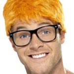 Smiffy’s Men’s 90’s TV Host Kit, Wig and Glasses, One Size, Colour: Yellow and Black, 43680