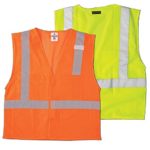 Hook and Loop Front 4-Pocket Class II Safety Vest, Color: Orange, Size: 4X-large