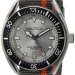 Nautica Men’s ‘PORTOFINO’ Quartz Stainless Steel and Nylon Casual Watch, Color:Orange (Model: NAPPRF003)