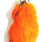 6 Pieces of NOVELTEES Orange Color Novelty Real Rabbit Foot Key Chains